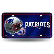 Rico Industries NFL New England Patriots Metal License Plate Tag, 6 x 11.5-"