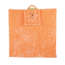 Enesco Izzy och Oliver Nyfödd Pumpakaraktär Super-Mjuk Resefilt, Orange, 24 x 24 Tum