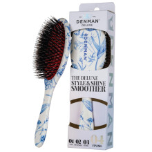 Denman Boar Bristle Hair Brush - Smoothing & Shine Enhancing for Slick Back Styles, Curl Defining & Detangling. Hairbrush with Natural Bristles for al