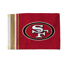 Rico Industries NFL Football San Francisco 49ers Stripes Utility Flag - Double Sided - Great for Boat/Golf Cart/Home ect., 12" x 17"