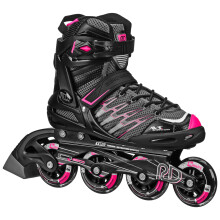 Roller Derby AERIO Q-60 Damen Inlineskates, Schwarz/Rosa, Größe 10