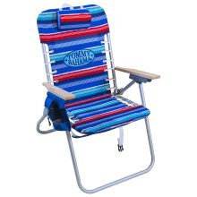 Tommy Bahama Hi-Boy 17" Zithoogte 4-Positie Lattice Vouw Strand Rugzakstoel, 1-Pack, Rood en Blauw Gestreept