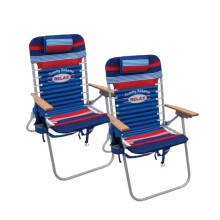 Tommy Bahama 4-Position Hi-Boy Beach Chair, Stripe, 2-Pack