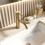 Βρύση Νιπτήρα Rea Lungo Diamond Brush Gold Χαμηλή 1