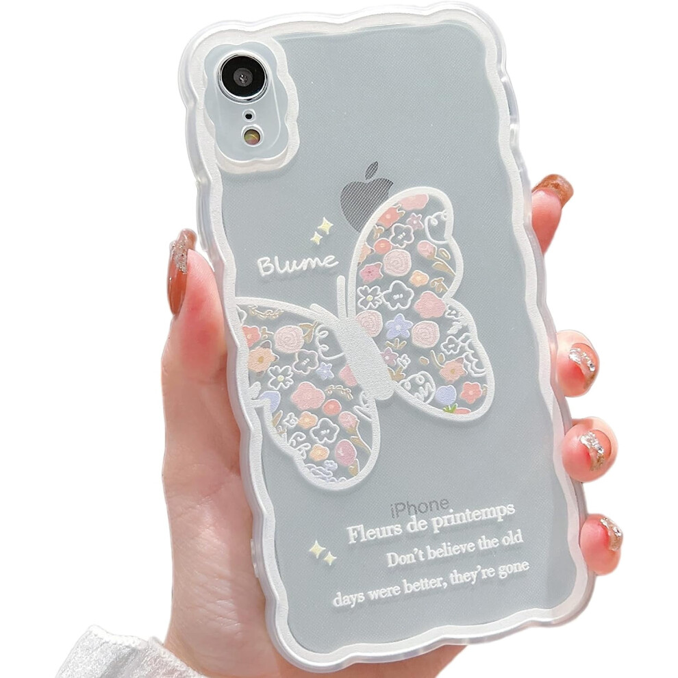 Iphone Xr Case Floral Butterfly Design 6.1 Inch Transparent 301029584558