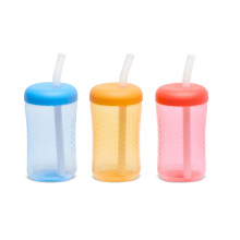 Die Ersten Jahre Squeeze & Sip Trinkbecher mit Strohhalm - Squeeze-Bewässerung für Kleinkinder - Blau/Gelb/Rot -