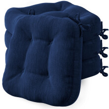 Coussins de Chaise de Salle à Manger Codi 4 Pack, Coussin Épais pour Cuisine - Lavable, Antidérapant en Mousse Mémoire, 16,5"x16,5"x 3,5"