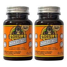 Gorilla Rubber Cement met Borstelapplicator, 4 Fl oz, Transparant, (Verpakking van 2)
