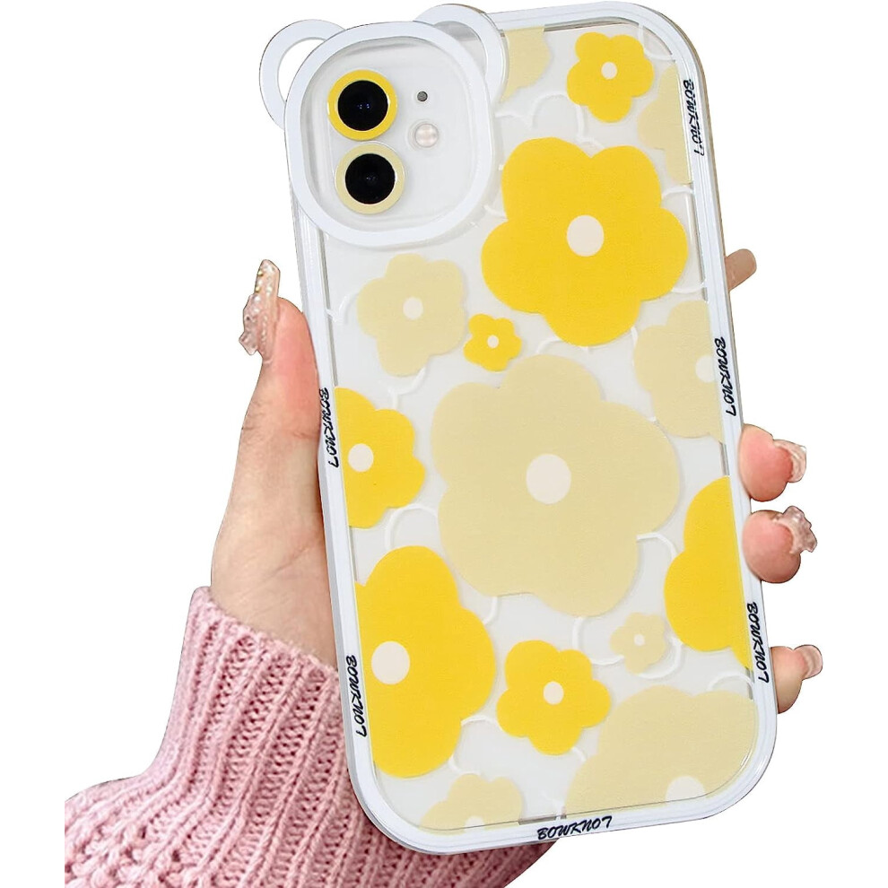 Iphone 11 Clear Floral Bear Case Soft Tpu Shockproof Yellow 301029584008