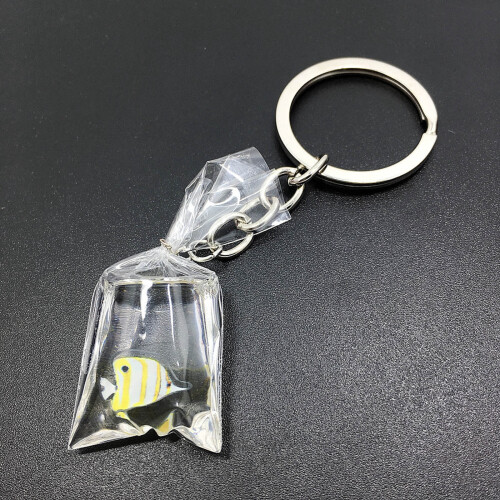 Chaveiro com pingente de peixe, design tropical, 1 peça 1