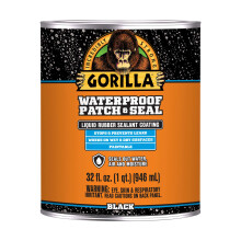 Gorilla Patch & Seal Vloeibare Rubber Waterdichte Sealer, Zwart, 32 Ounce (1 Pack) - Sluit Water, Lucht en Vocht Buiten