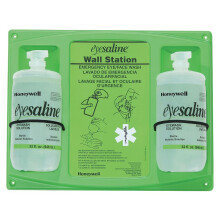 Honeywell HON32-000462-0000 Fend-all 32 oz. Double Bottle Eyesaline Sperian Sterile Eye Wash Wall Station, English, 15.34 fl. oz. Volume, Plastic, 1"