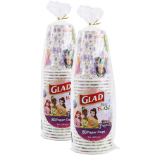 Gobelets en papier Disney Princess 9oz pour enfants | Utilisation quotidienne, gobelets à snacks | 24 pièces - 2 paquets