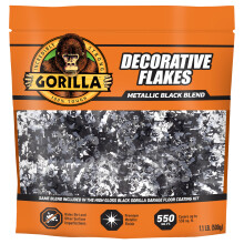 Gorilla Garage Floor Coating Decorative Flakes - Metallic Black Blend - Matches High-Gloss Black Kit - Hides Dirt & Imperfections - Use with Epoxy or