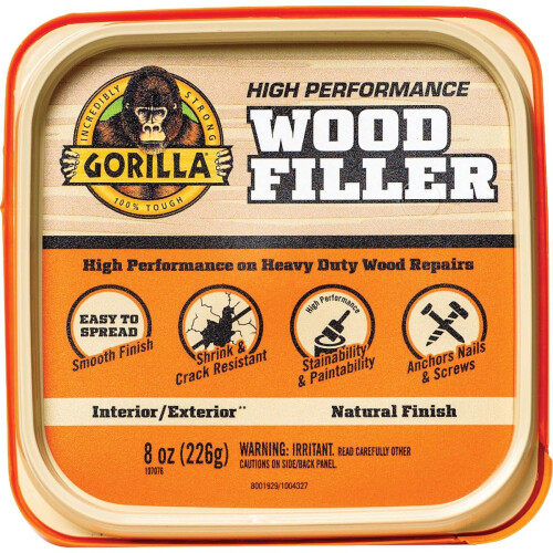 Gorilla Gorilla 107084 Universal Holzspachtel, 8-oz. Dose - Menge 1
