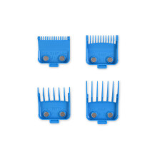GAMMA+ Professional Dub Magnetic Hair Clipper Guards from 1/16 to 3/4 (Cyan Blue 4-PK)