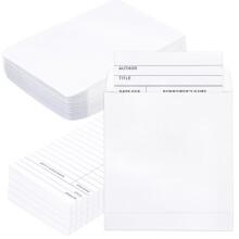 100 Stuks Bibliotheekzakken & Kaarten - Uitcheckkaarten & Boekenveloppen voor School, Kantoor & Bibliotheek