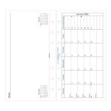 Filofax Kalender Dagboek Navulling, Persoonlijk/Compact, Maand op Eén Pagina met Notities, 2026 (C68405-26)