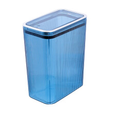 Glad Bathroom Trash Can, 2.6 Gallon (10L) - Slim Plastic Waste Basket with Pop-Up Lid and Bag Ring - Colored Clear Trash Can for Bedroom, Office, Coll
