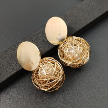 Pioenroos oorringen van legering, retro sieraden voor dames