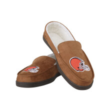 FOCO Cleveland Browns NFL Mens Beige Moccasin Slippers - S