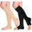 Compression Socks Open Toe 15-20 mmHg Knee High 2 Pairs 1