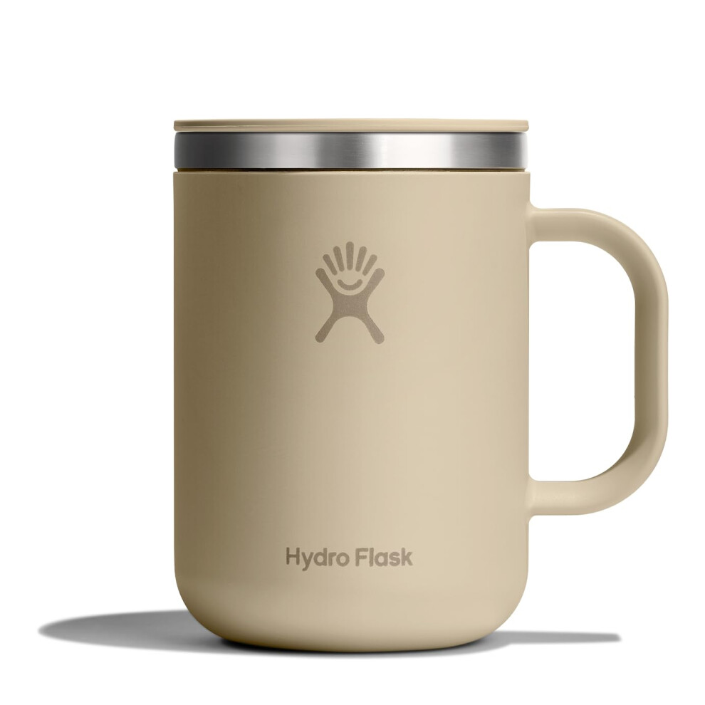 Hydro Flask Coffee Mug - Insulated Stainless Steel, Non Spill, Leak Resistant Travel Mug 24 Oz Oat Tan