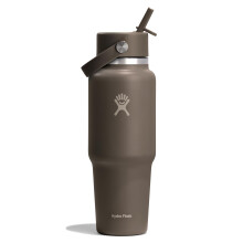 Hydro Flask Travel Water Bottle - Insulated Stainless Steel - Wide Straw Lid, Non Spill, Leakproof in 32 Oz Sandpiper