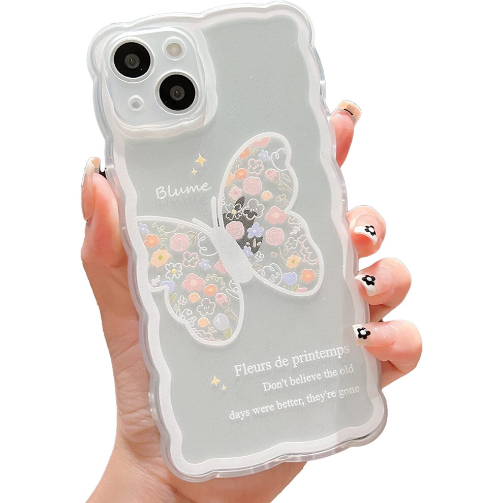 Cartoon Butterfly Iphone 14 Case Tpu Transparent White 301029584596