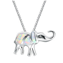 Collar con colgante de elefante para mujer, cadena de 45 cm (18 pulgadas)