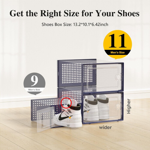 Clear stackable shoe organizers with lids 12 pack 1