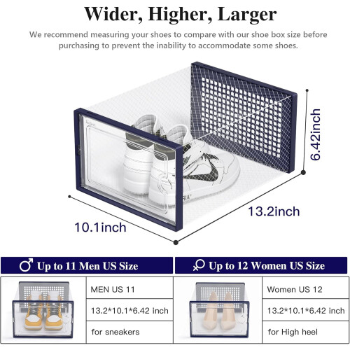 Clear stackable shoe organizers with lids 12 pack 2