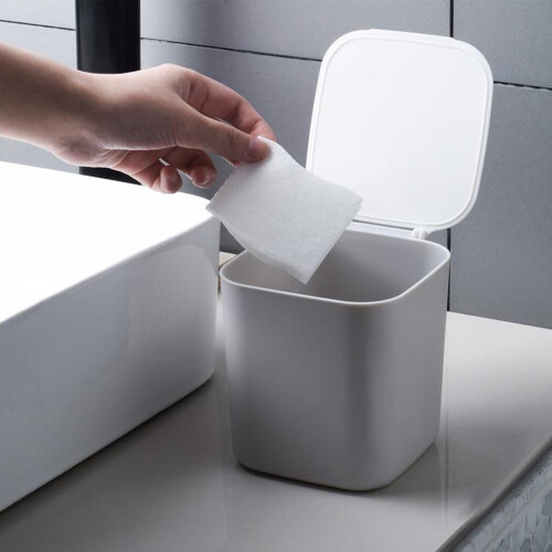 YLOMAY desktop trash can with lid 10L 2