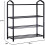 Shoe Rack Black 4-Tier Stackable 12-Pair Storage 8