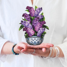 Cartes Pop Up Freshcut Paper, Mini Jardin Lilas, Bouquet 3D de Fleurs de 15 cm, Cartes d'Anniversaire, Merci