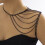 Punk Black Multi-Layer Shoulder Harness for Women, Beaded 6