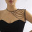 Punk Black Multi-Layer Shoulder Harness for Women, Beaded 2