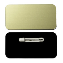 Naamplaat/Badge Blanks - 25 Pack - Geborsteld Goud 1-1/2" X 3", Ronde Hoeken, Pin