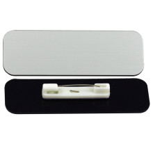 Etichette per Nome - 25 Pezzi - Argento Spazzolato 1" X 3", Angoli Arrotondati, Spilla