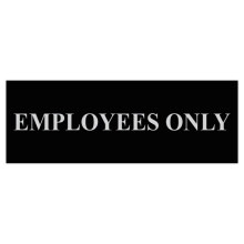 All Quality Basic Skylt för Anställda Endast - Lätt Installation | Personal Skyltar - Svart/Silver - Liten (1 Pack)