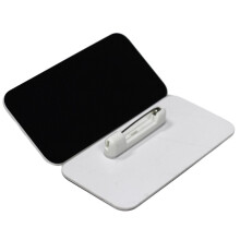 Étiquettes de nom vides - Paquet de 10 - Noir 1-1/2" X 3", Coins arrondis, Épingle