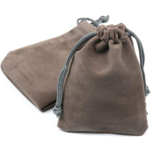 Fluwelen tasjes met trekkoord, grijs, 2,7 x 3,5 inch, 50 stuks