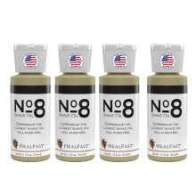 HealFast No. 8 Shave Oil, 4 Pack (1 oz Each), Premium Shaving Oil for Men & Women, Helps Prevent Razor Burn, Razor Drag & Ingrown Hairs