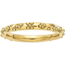 Anillo texturizado de plata de ley chapado en oro