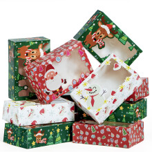 JOYIN 24 Stuks Kerst Foil Koekjes Cadeau Dozen (8.75" x 5.75" x 2.75") Kleurrijk Ontwerp met Raam