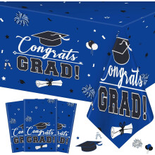 Graduation tablecloth plastic rectangle 54x108 inch 3 pcs
