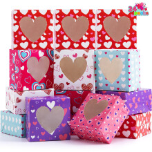 JOYIN 24 Stuks Valentijnsdag Bakkerij Doosjes, Cupcake Dozen met Hart PVC Venster