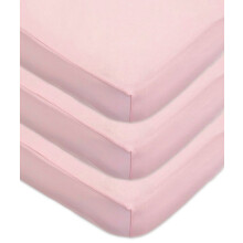 American Baby Company 3 Pack Fitted Crib Sheets 28" x 52", Soft Breathable Neutral 100% Cotton Jersey Sheet, Pink, for Boys and Girls, Fits Crib and T