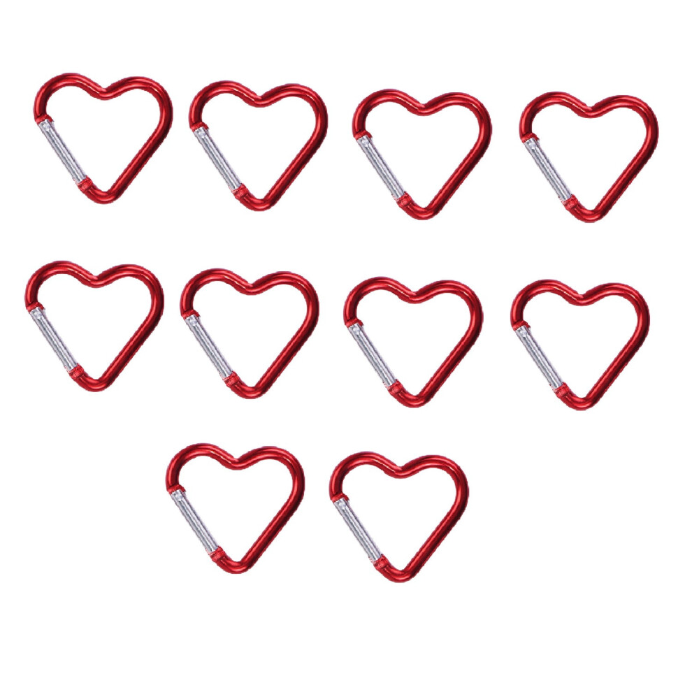 Heart Carabiner Keychain Clips Aluminum 10Pcs 301029600999