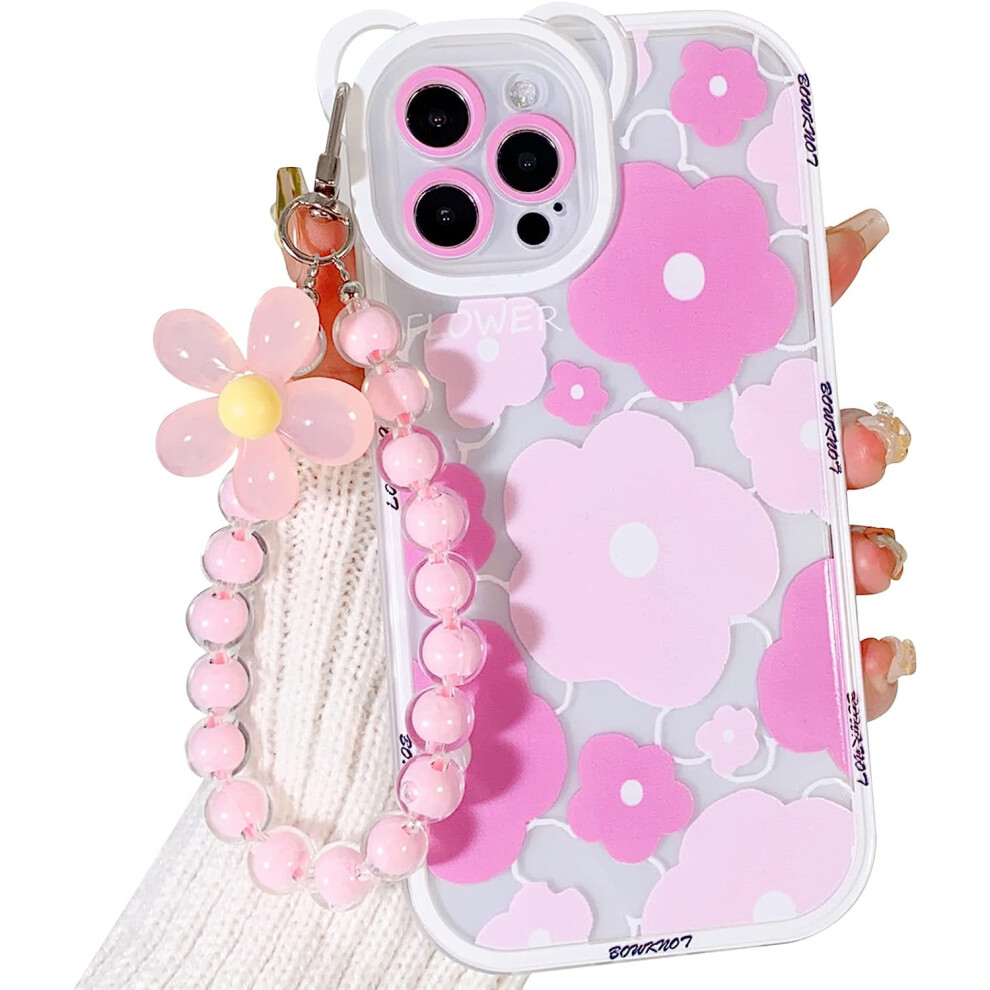 Floral Bear Iphone 12 Pro Case With Beaded Lanyard Pink 301029604355